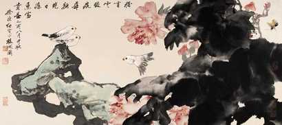 徐源绍 2005年作 粉香云暖 镜心